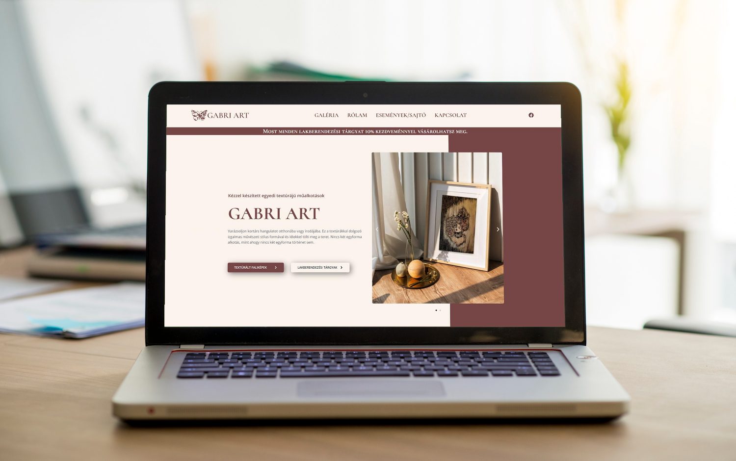 Gabri Art weboldala laptopon
